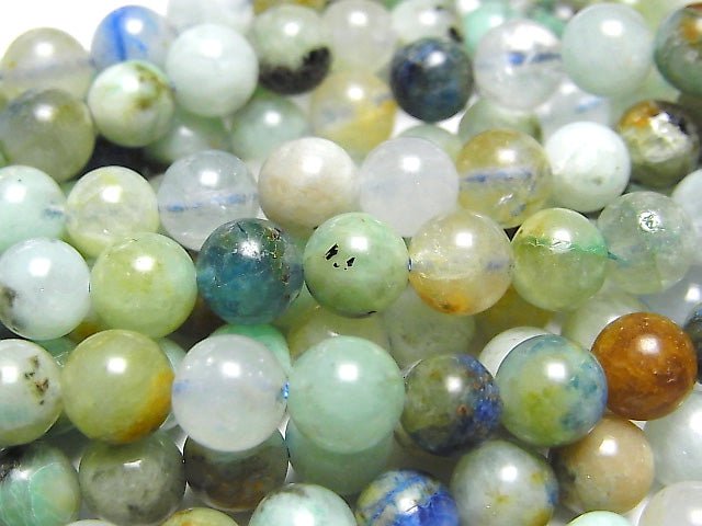 [Video]  Chrysocolla Quartz Round 6mm 1strand beads (aprx.15inch / 38cm)