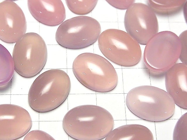 High Quality Pink Purple Chalcedony AAA Oval Cabochon 18x13mm 3pcs