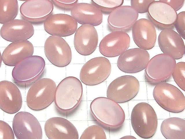 High Quality Pink Purple Chalcedony AAA Oval Cabochon 18x13mm 3pcs