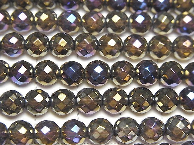 [Video] Flash Smoky Quartz 64Faceted Round 6mm half or 1strand beads (aprx.15inch/37cm)