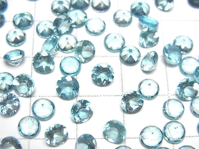 [Video] High Quality Apatite AAA Undrilled Round Faceted 5x5mm 3pcs