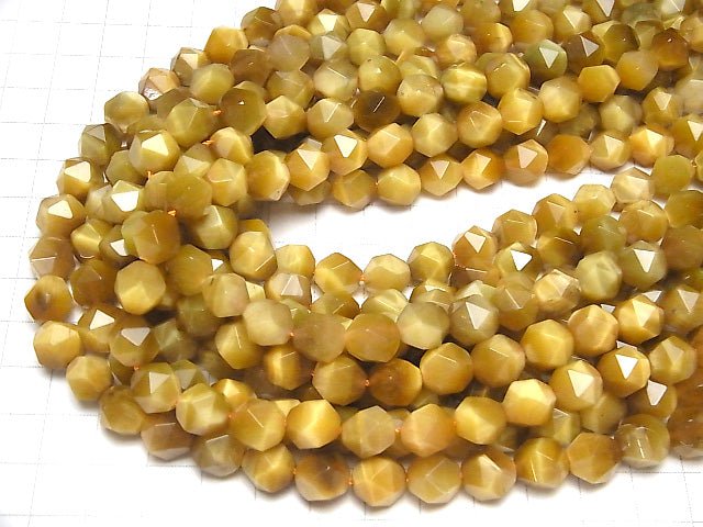 1strand $11.79! Golden Tiger's Eye AA + 20 Faceted Round 10mm 1strand beads (aprx.15inch / 36cm)