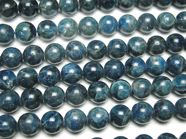 Blue Apatite AA+ Round 10mm half or 1strand beads (aprx.15inch / 37cm)