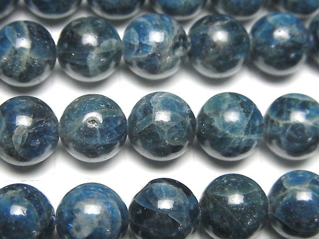 Blue Apatite AA+ Round 10mm half or 1strand beads (aprx.15inch / 37cm)