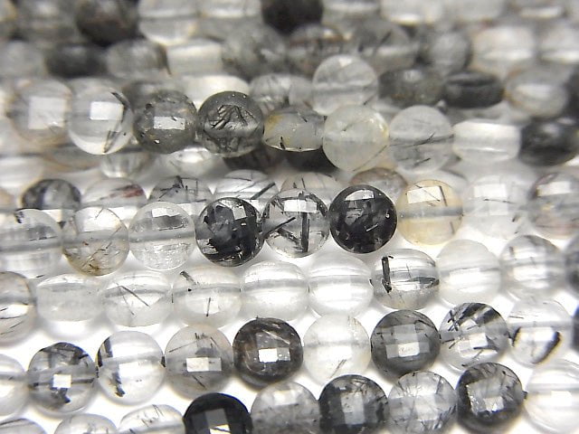 High quality! 1strand $7.79! Tourmaline Quartz AAA- Faceted Coin 4x4x2mm 1strand beads (aprx.15inch / 38cm)