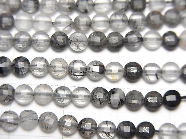 High quality! 1strand $7.79! Tourmaline Quartz AAA- Faceted Coin 4x4x2mm 1strand beads (aprx.15inch / 38cm)