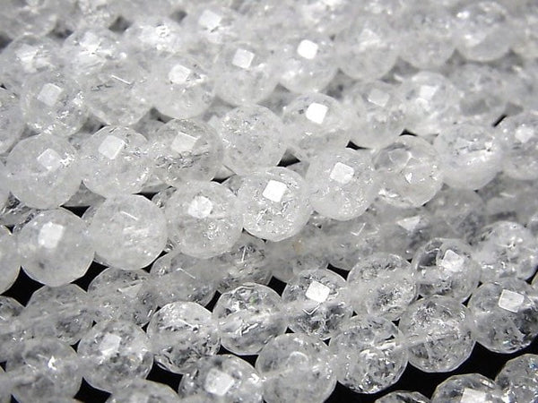 [Video] Cracked Crystal  64Faceted Round 6mm 1strand beads (aprx.15inch/38cm)