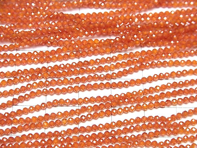 [Video] High Quality! Cubic Zirconia AAA Faceted Round 2 mm [Red Orange] 1 strand beads (aprx.15 inch / 38 cm)