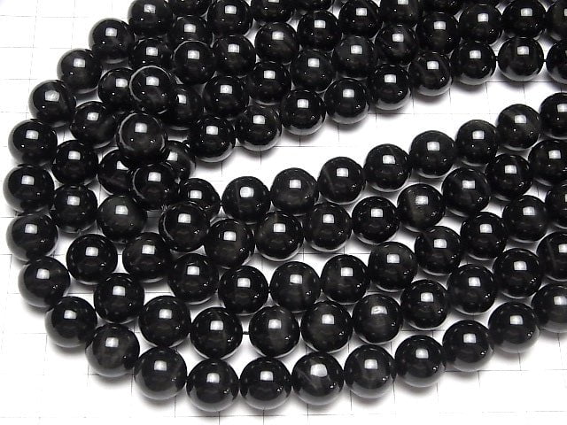[Video] Black Tiger's Eye AAA Round 12mm 1/4 or 1strand beads (aprx.15inch / 37cm)
