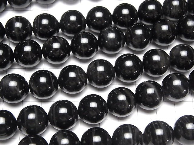 [Video] Black Tiger's Eye AAA Round 16 mm 1/4 or 1strand beads (aprx.15 inch / 37 cm)