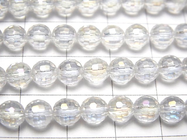 [Video] Aqua Crystal  128Faceted Round 6mm half or 1strand beads (aprx.15inch/38cm)