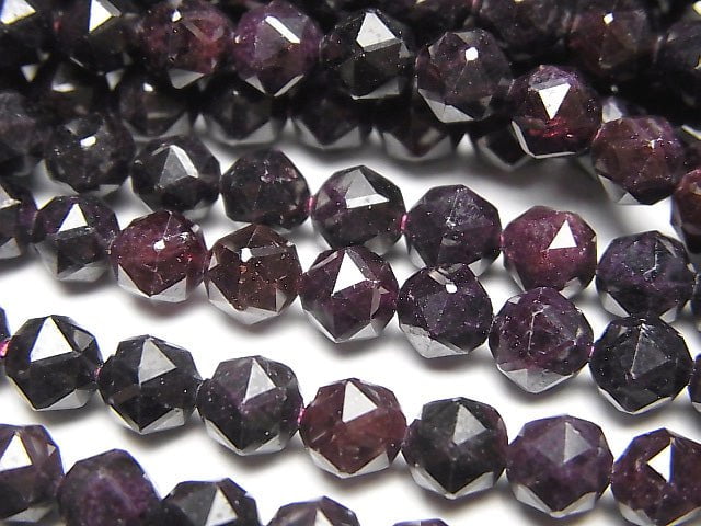 [Video] High Quality! Garnet AA Star Faceted Round 6mm 1strand beads (aprx.15inch / 37cm)