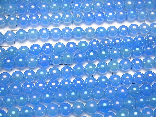 [Video] Flash, Blue Color Chalcedony Round 6mm 1strand beads (aprx.15inch / 37cm)