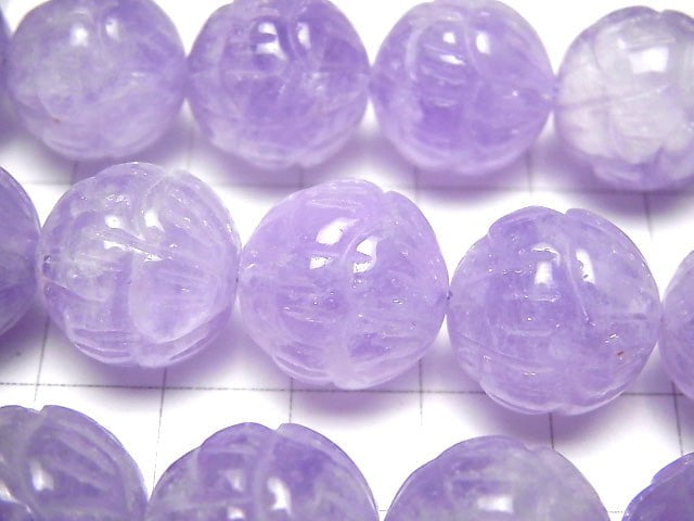 [Video] Lavender Amethyst AA ++ Lotus Carving 16 mm half or 1 strand beads (aprx.15 inch / 38 cm)