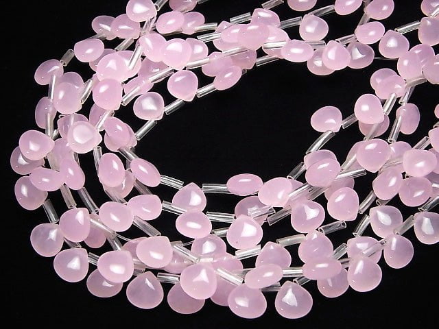 [Video] Light Pink Jade Chestnut 10x10x5mm 1strand beads (aprx.15inch / 38cm)