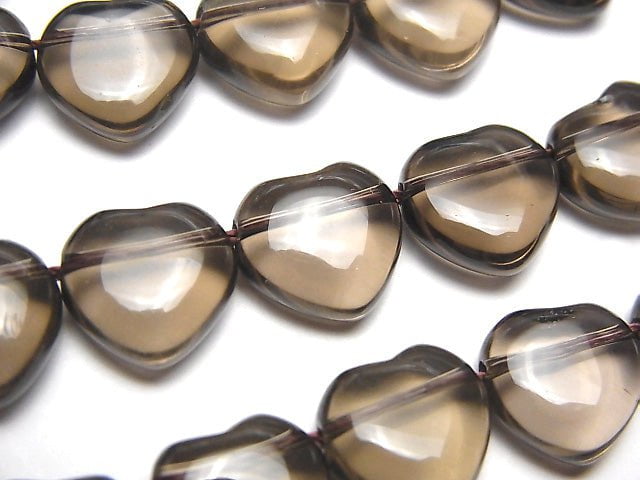 [Video] Smoky Quartz AAA Heart 12 x 12 x 6 mm half or 1 strand beads (aprx.15 inch / 38 cm)