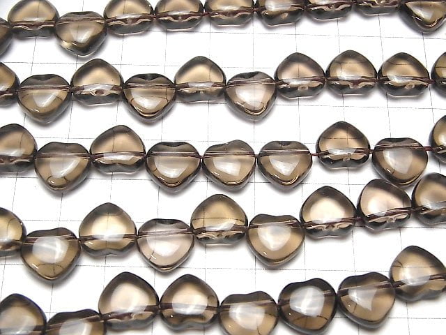 [Video] Smoky Quartz AAA Heart 12 x 12 x 6 mm half or 1 strand beads (aprx.15 inch / 38 cm)