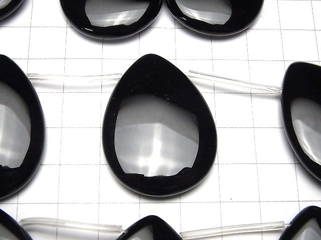 [Video] Onyx  Pear shape (Smooth) 40x30x10mm half or 1strand beads (aprx.14inch/35cm)