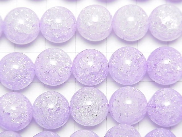 [Video] Purple color 1 Cracked Crystal Round 12 mm half or 1 strand beads (aprx.15 inch / 36 cm)