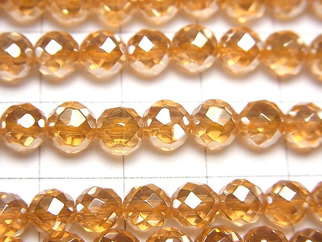 [Video] Orange flash crystal 64 Faceted Round 6 mm half or 1 strand beads (aprx.15 inch / 36 cm)
