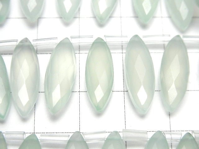 [Video] Sea Blue Chalcedony AAA Faceted Marquise 20x6mm 1strand (12pcs)