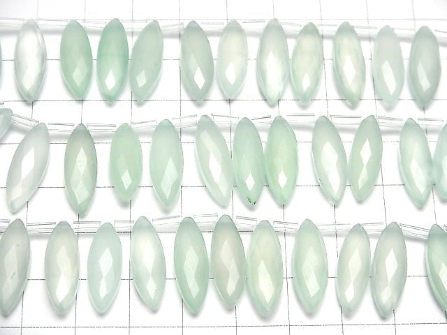 [Video] Sea Blue Chalcedony AAA Faceted Marquise 20x6mm 1strand (12pcs)