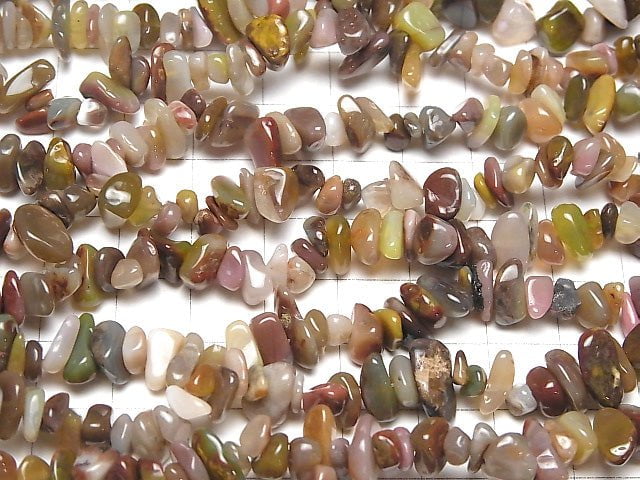 [Video] Tibet Multi Color Agate Chips (Small Nugget) 1strand beads (aprx.33inch / 82cm)