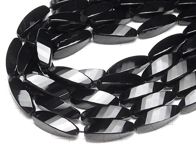 [Video] Onyx  Rice 4Faceted Twist xMultiple Facets 30x10x10mm half or 1strand beads (aprx.13inch/32cm)
