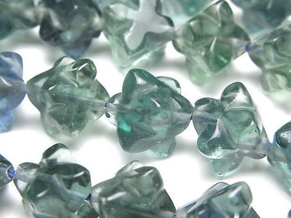 [Video] Green Fluorite AAA Star Dice Shape [L size] half or 1strand beads (aprx.15inch / 36cm)