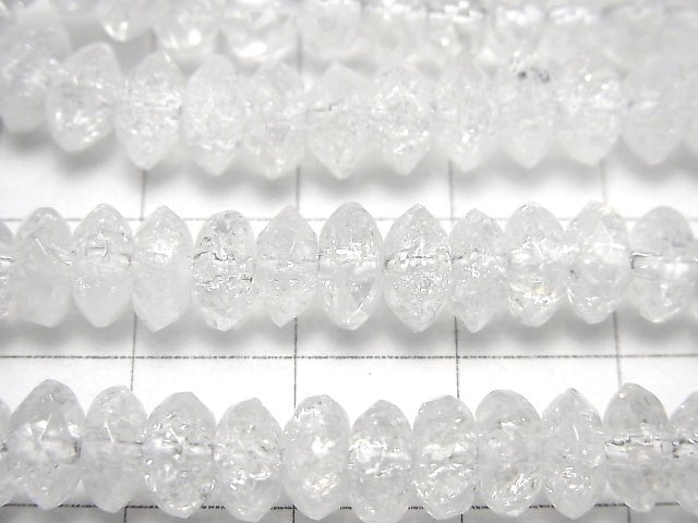 [Video] Cracked Crystal  Faceted Button Roundel 8x8x4mm half or 1strand beads (aprx.15inch/37cm)
