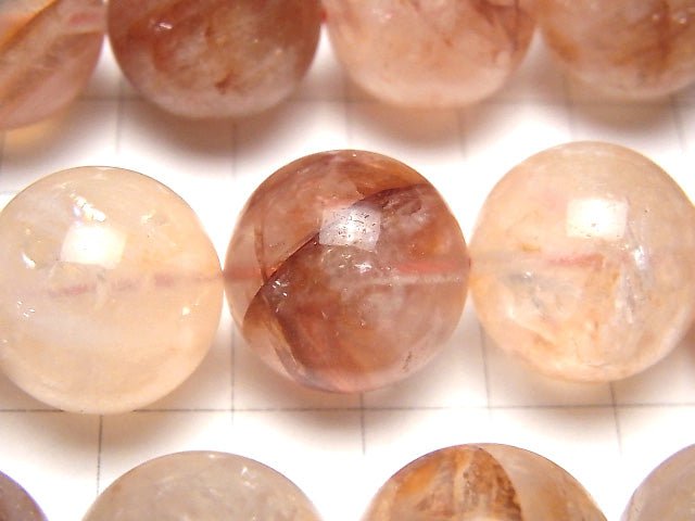[Video] Red Hematite Quartz Round 18 mm 1/4 or 1strand beads (aprx. 14 inch / 34 cm)