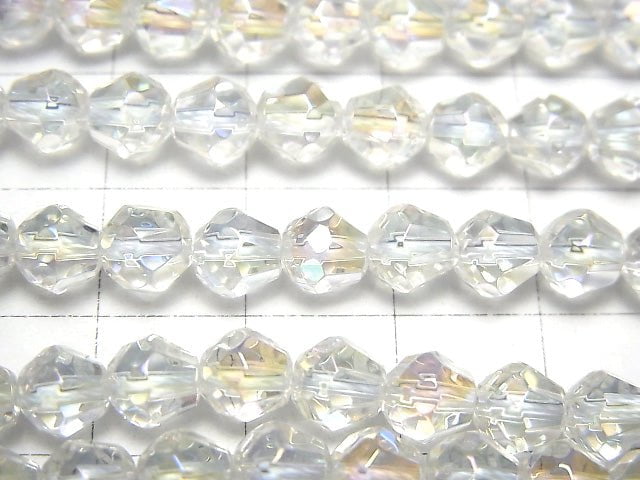 [Video] Aqua Crystal  Faceted Drop 6x6x6mm half or 1strand beads (aprx.15inch/38cm)