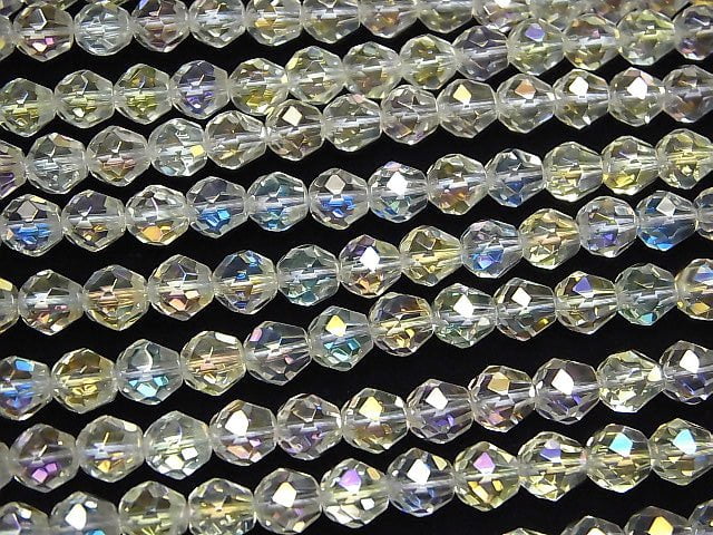 [Video] Aqua Crystal  Faceted Drop 8x8x8mm half or 1strand beads (aprx.15inch/38cm)