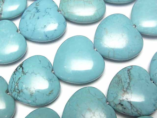 [Video] Magnesite Turquoise Vertical Hole Heart 19x20x6mm 1strand beads (aprx.15inch/36cm)