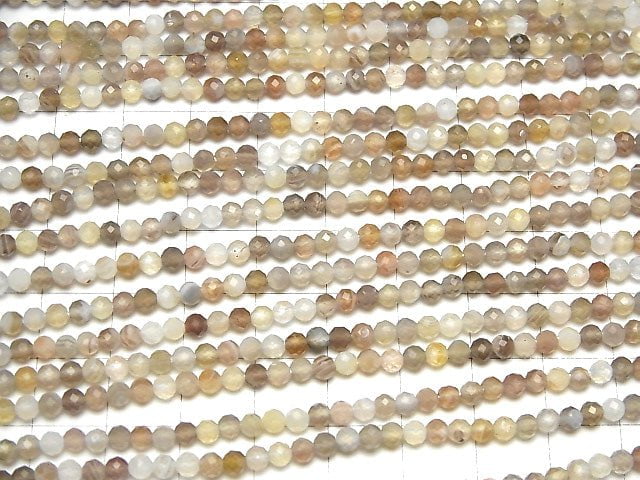 High Quality!  Botswana Agate  Faceted Round 3mm  1strand beads (aprx.15inch/38cm)