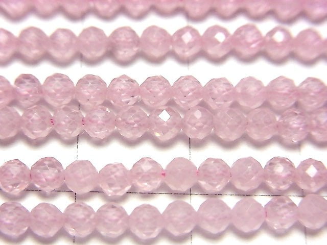 [Video] High Quality! Cubic Zirconia AAA Faceted Round 3mm [Pink] 1strand beads (aprx.15inch / 38cm)